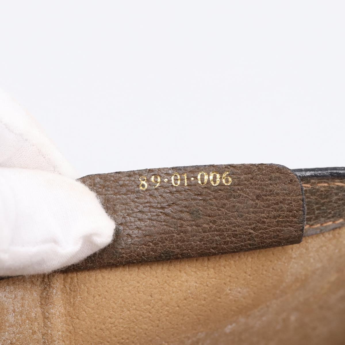 GUCCI GG Supreme Web Sherry Line Clutch Bag PVC Beige Gold 89 01 006 Auth 205159