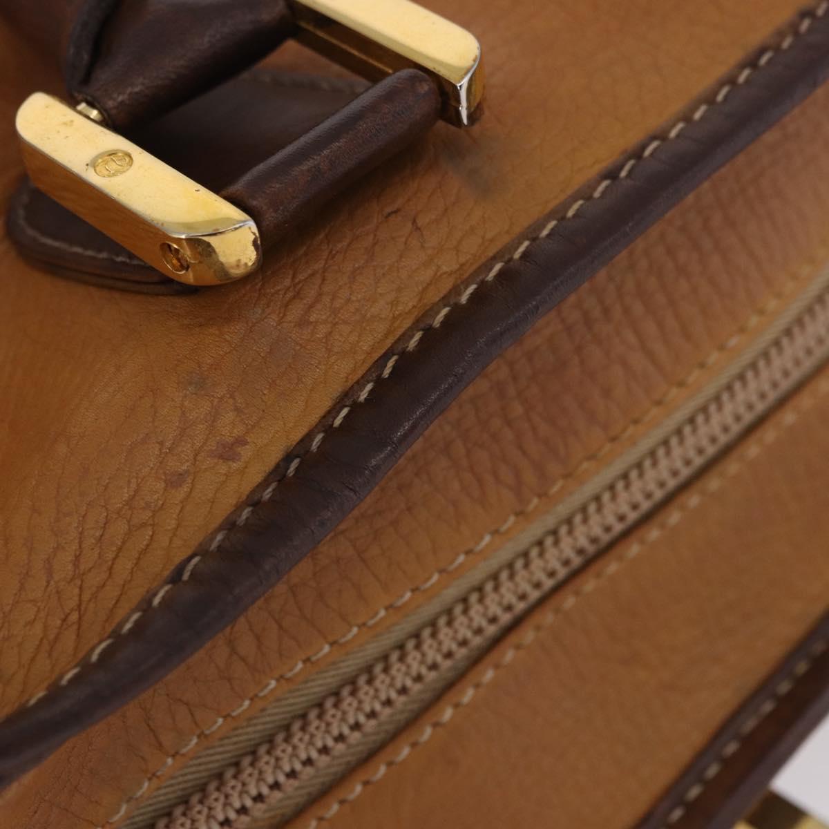 LOEWE Amazona 32 Hand Bag Leather Beige Gold Auth 205160