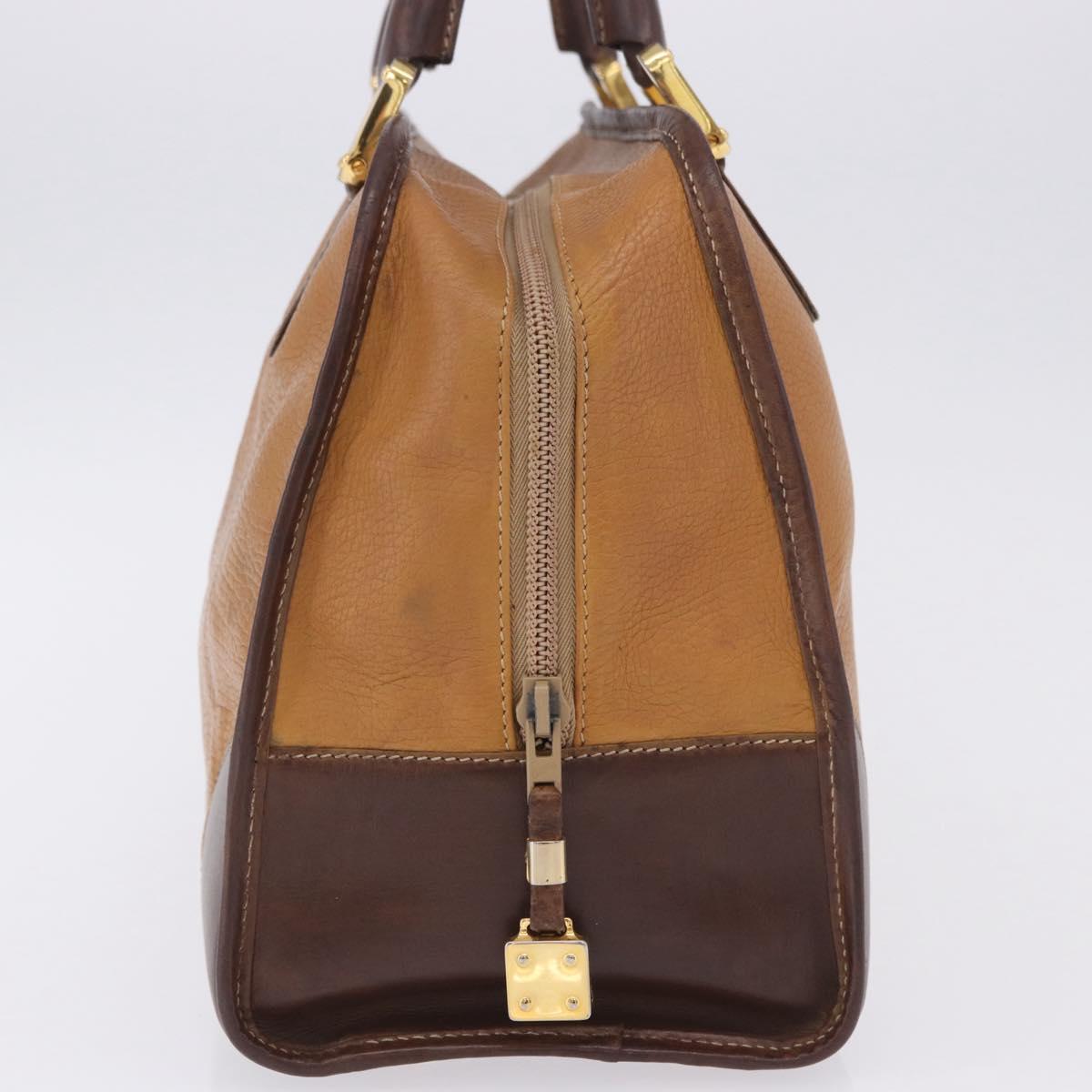 LOEWE Amazona 32 Hand Bag Leather Beige Gold Auth 205160