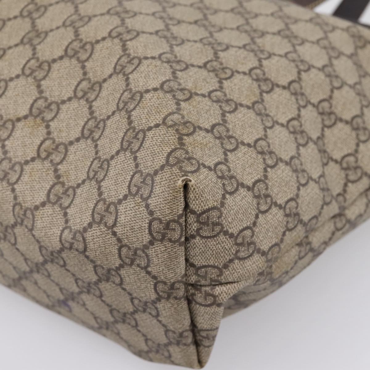 GUCCI GG Supreme Tote Bag PVC Beige 211137 Auth 205165