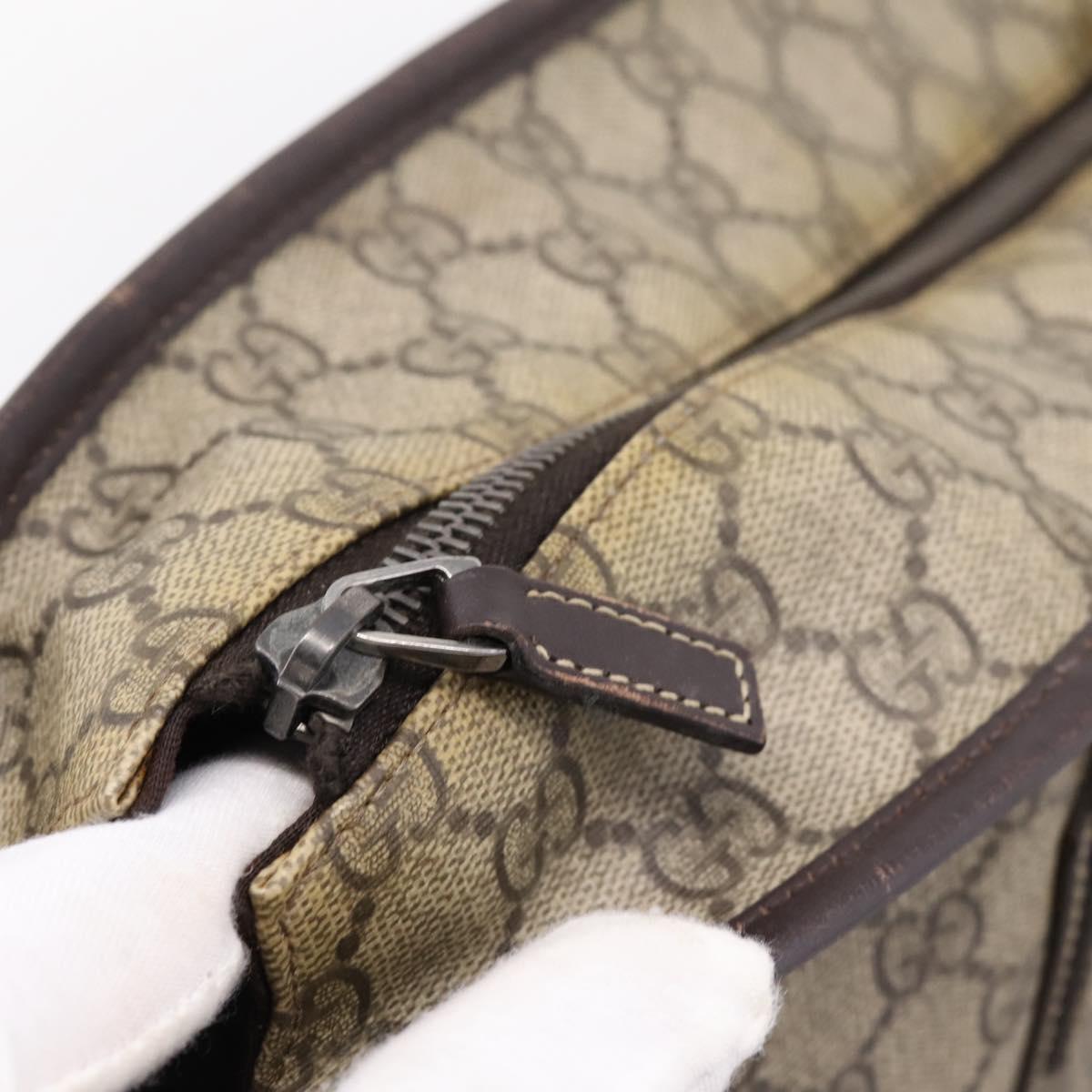 GUCCI GG Supreme Tote Bag PVC Beige 211137 Auth 205165