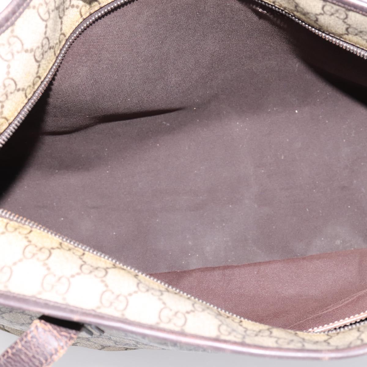 GUCCI GG Supreme Tote Bag PVC Beige 211137 Auth 205165
