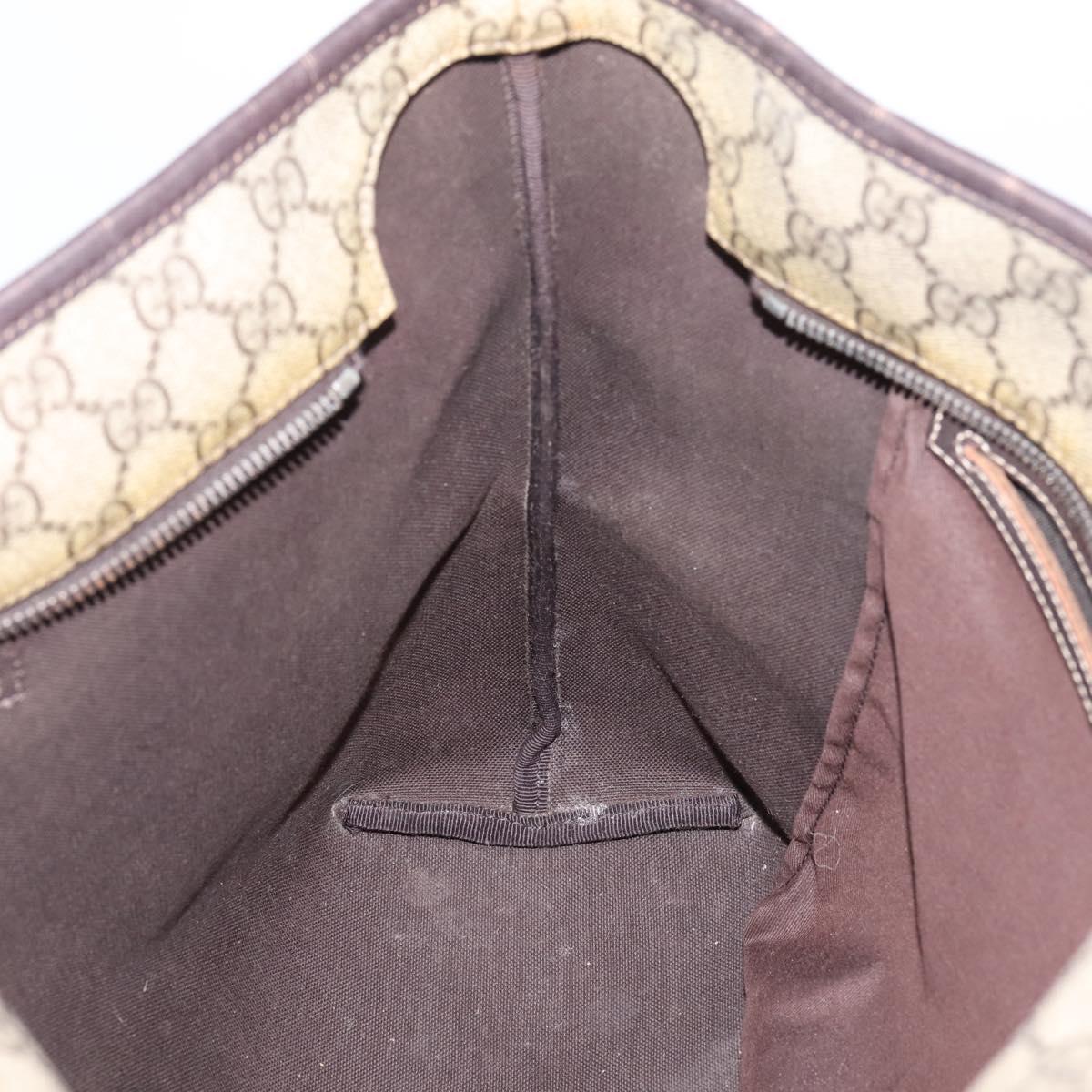 GUCCI GG Supreme Tote Bag PVC Beige 211137 Auth 205165