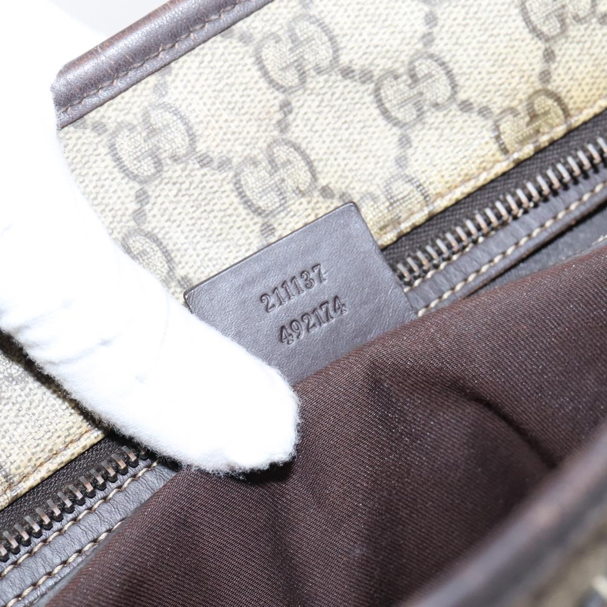 GUCCI GG Supreme Tote Bag PVC Beige 211137 Auth 205165