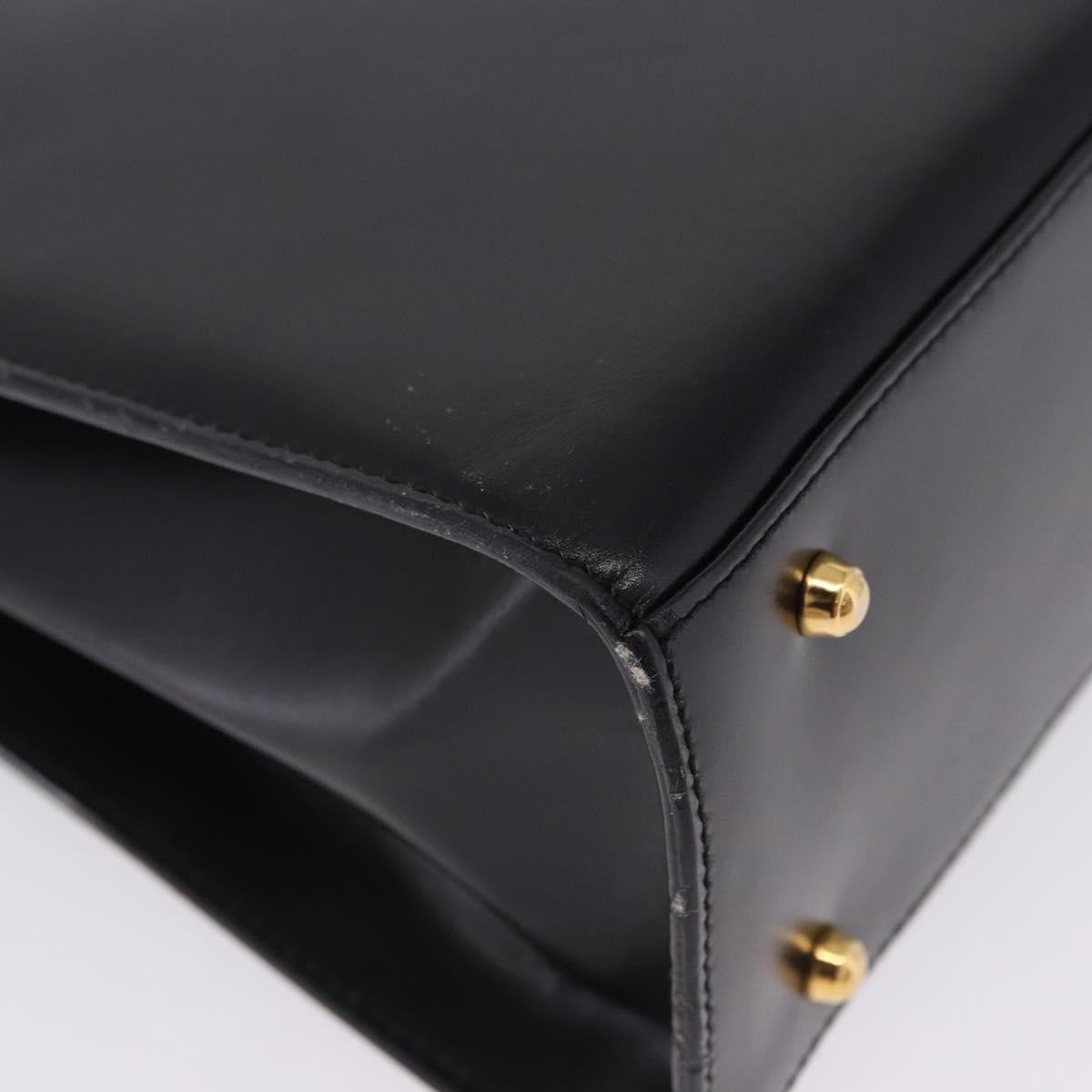 GUCCI Hand Bag Leather 2way Black Gold 000 23 0258 Auth 205166