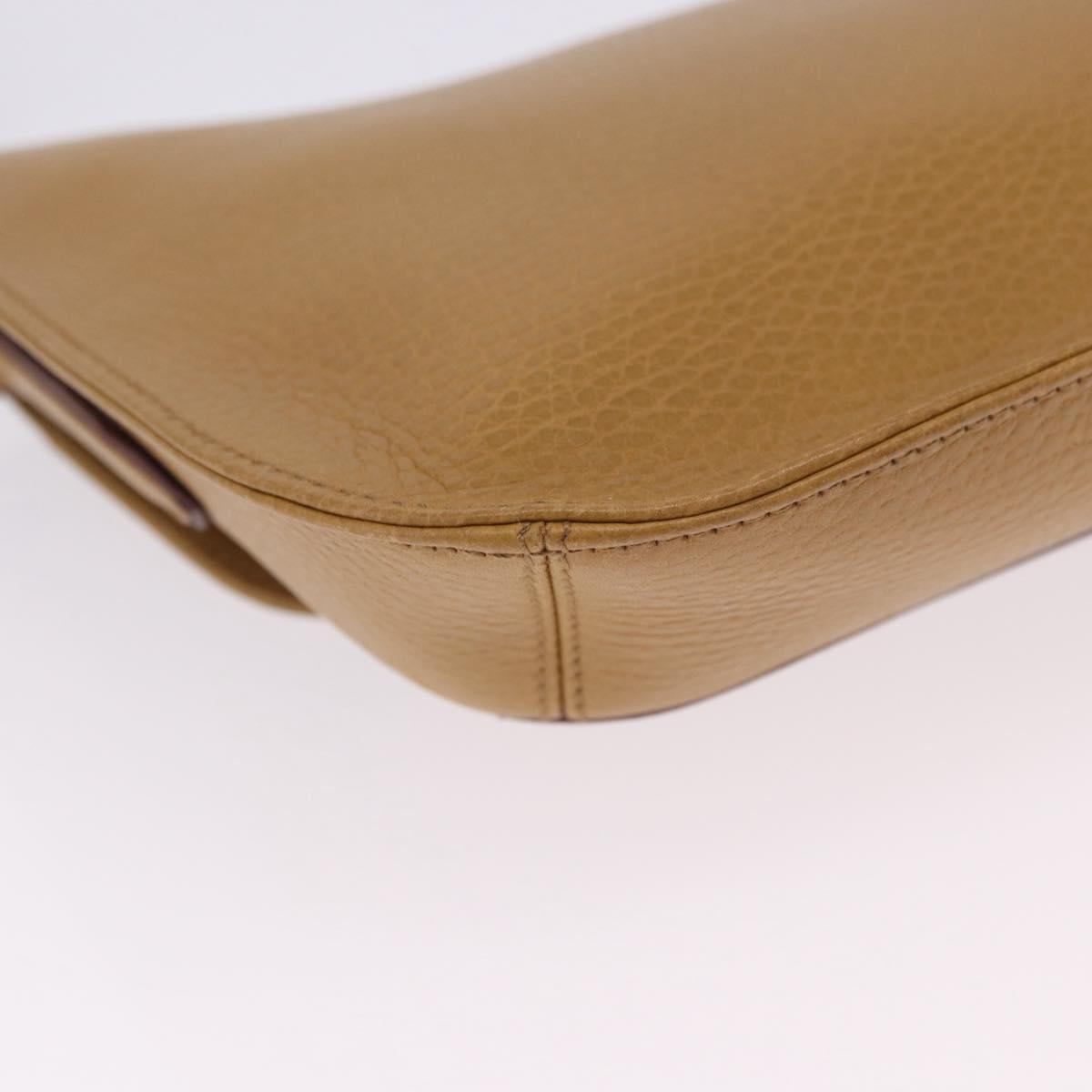 CARTIER Must Line Shoulder Bag Leather Beige Gold Auth 205170A