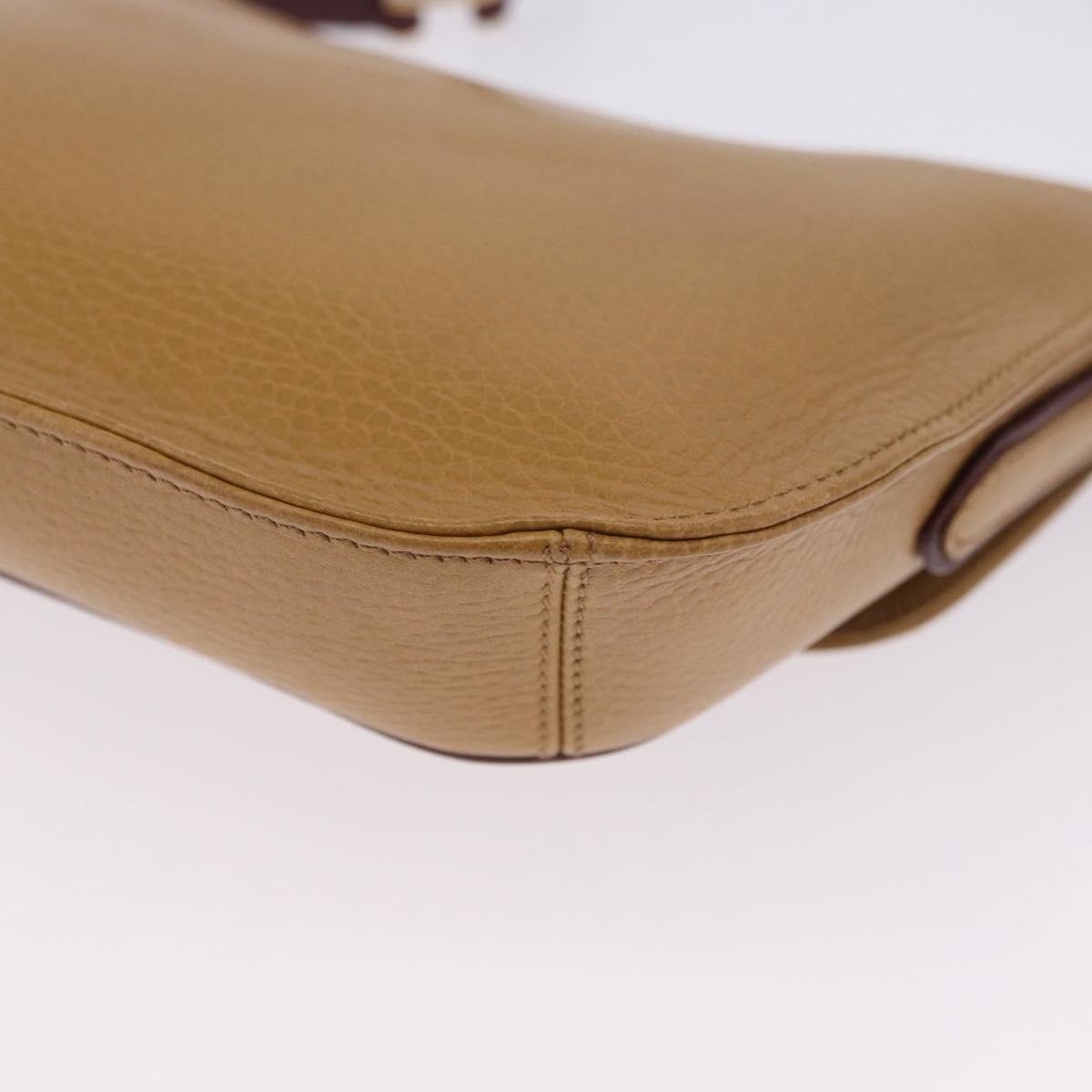 CARTIER Must Line Shoulder Bag Leather Beige Gold Auth 205170A