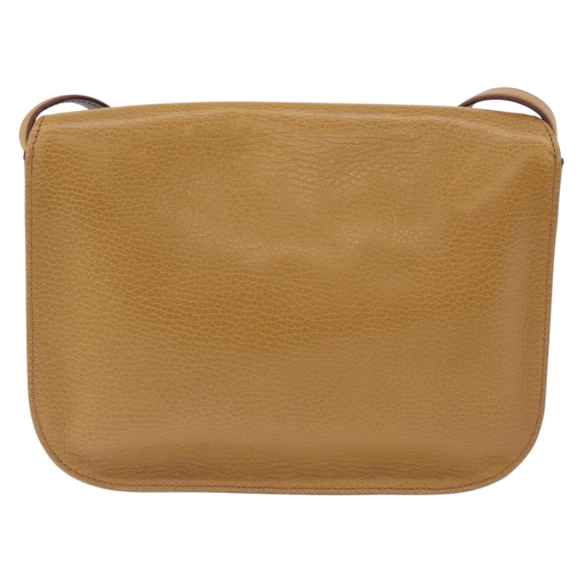 CARTIER Must Line Shoulder Bag Leather Beige Gold Auth 205170A