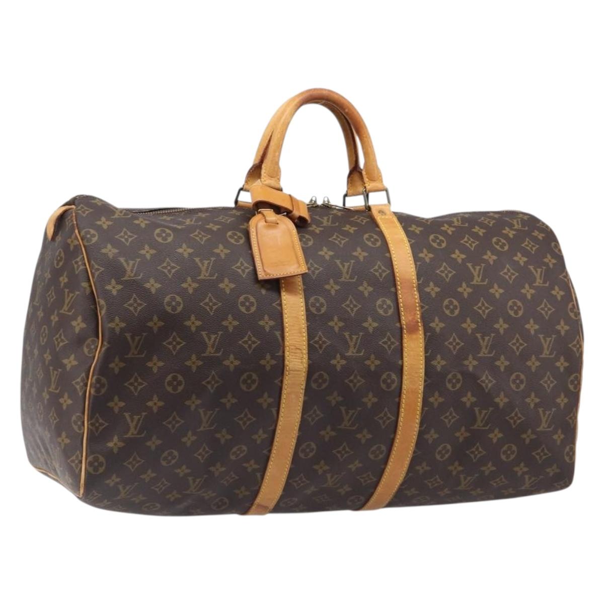 LOUIS VUITTON Monogram Keepall 55 Boston Bag M41424 LV Auth 205172