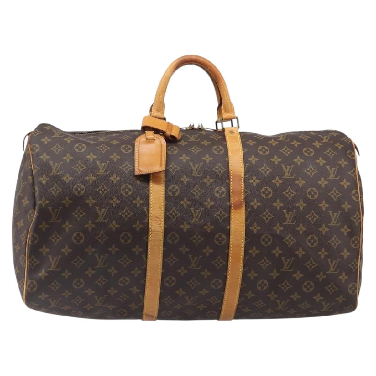 LOUIS VUITTON Monogram Keepall 55 Boston Bag M41424 LV Auth 205172