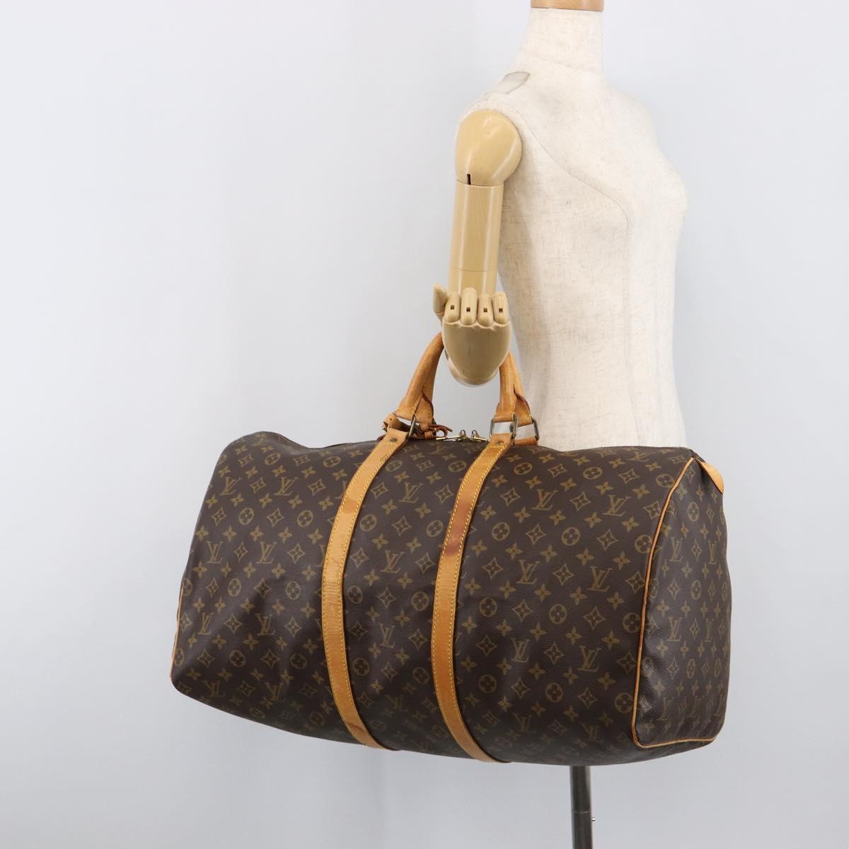 LOUIS VUITTON Monogram Keepall 55 Boston Bag M41424 LV Auth 205172