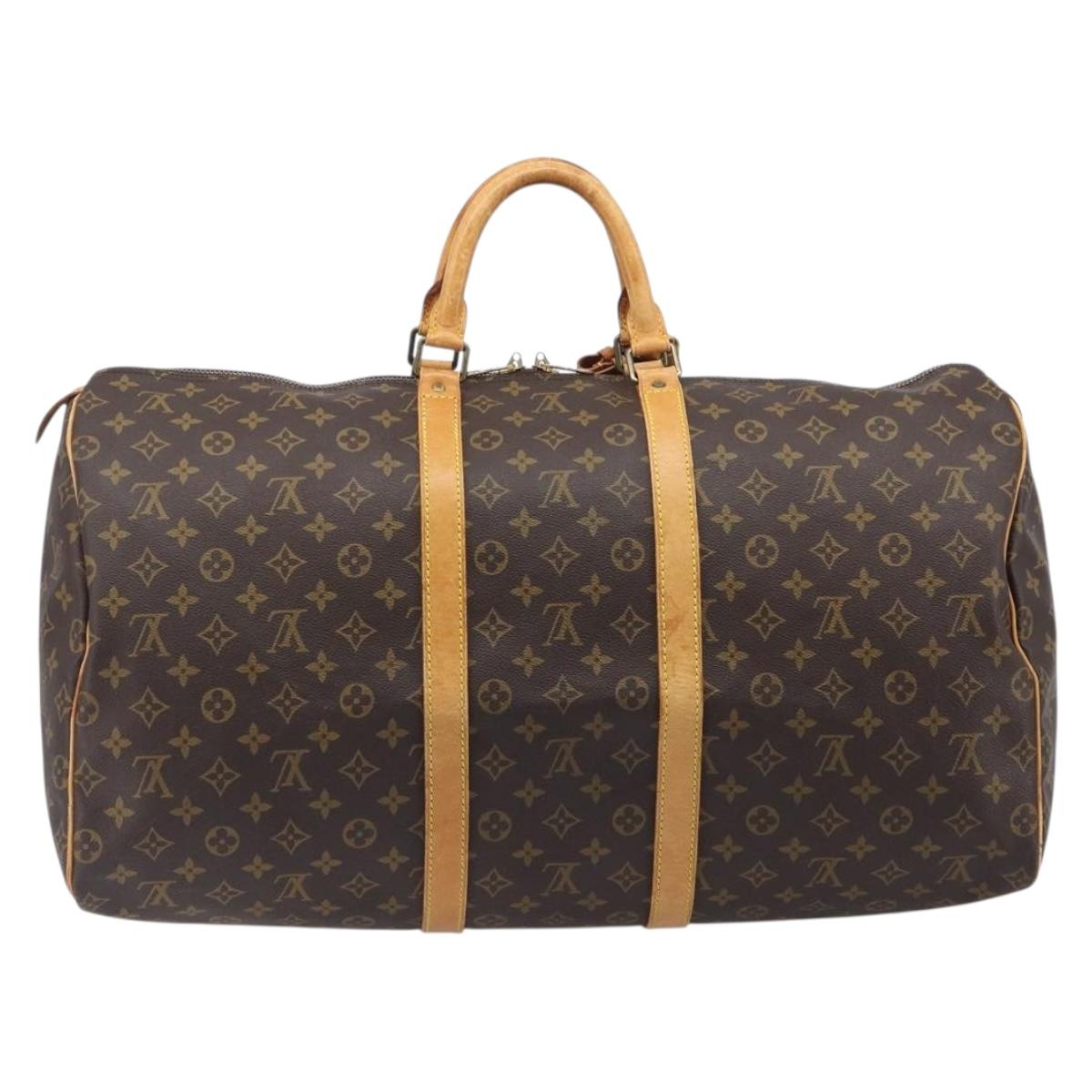 LOUIS VUITTON Monogram Keepall 55 Boston Bag M41424 LV Auth 205172