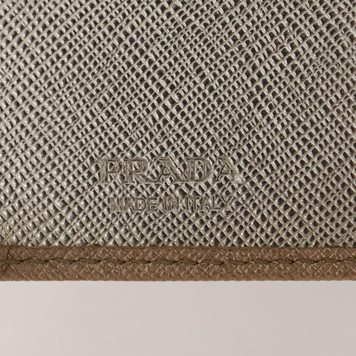 PRADA Bifold Wallet Safiano Leather Gold Auth 205174A