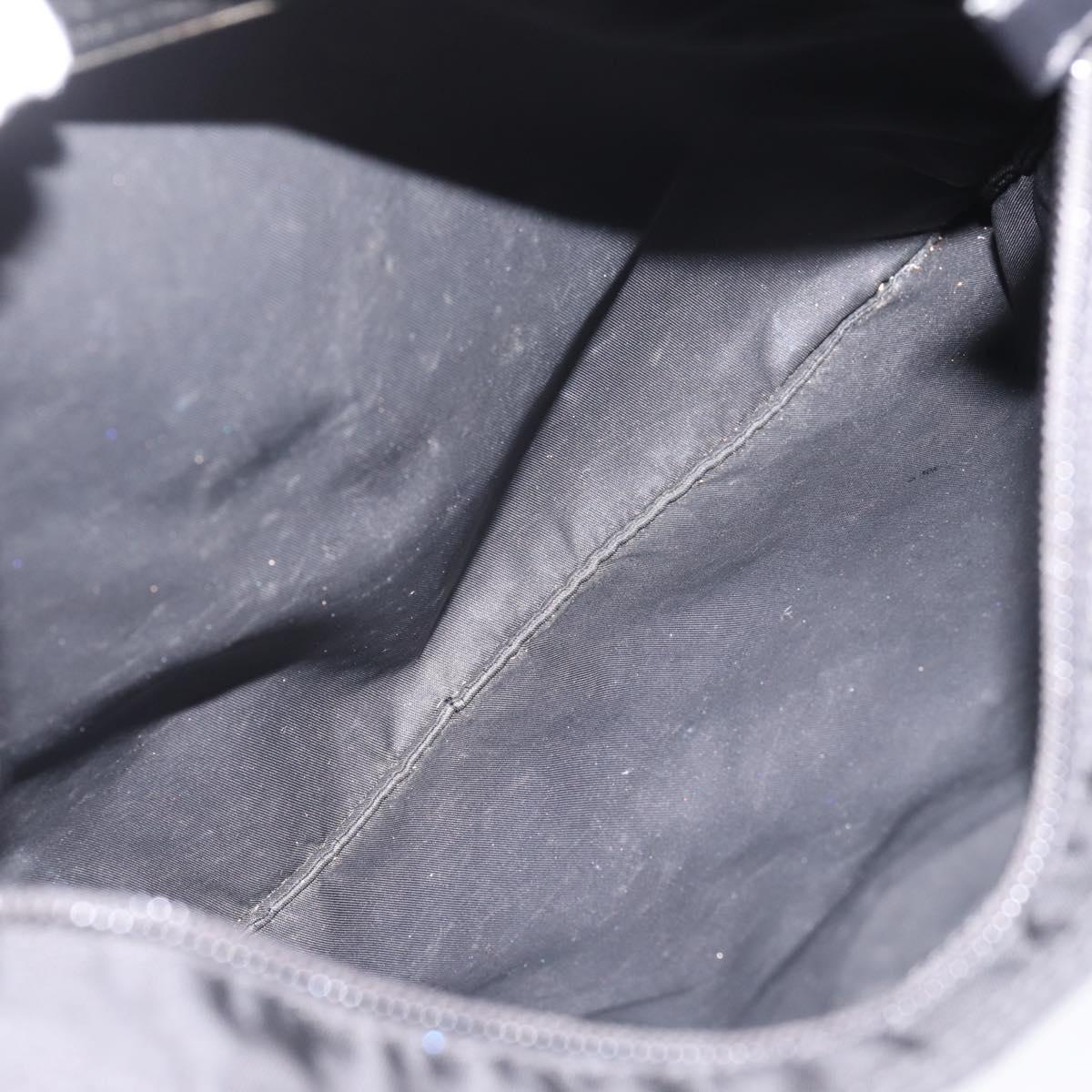 PRADA Shoulder Bag Nylon Black Silver Auth 205175A