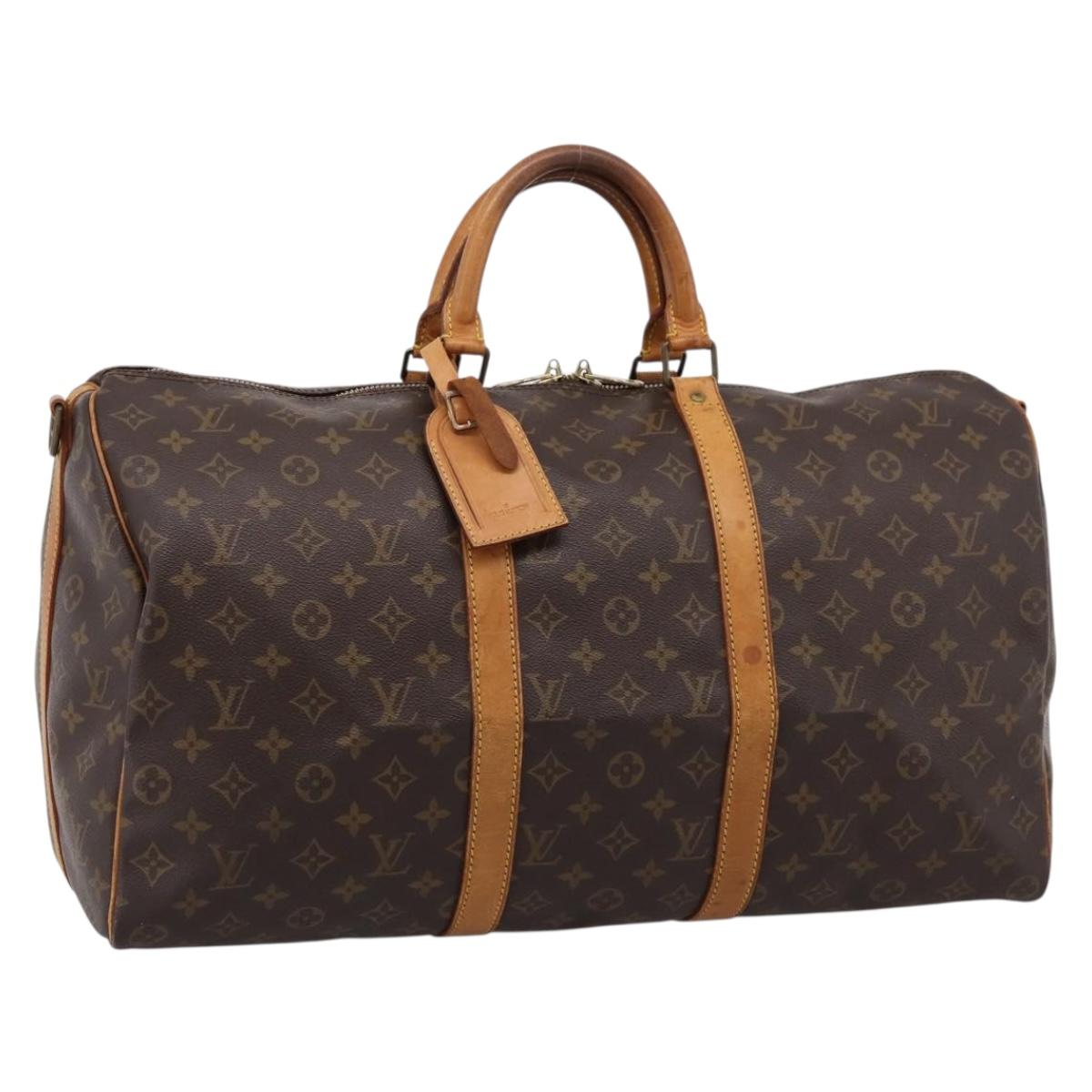 LOUIS VUITTON Monogram Keepall Bandouliere 50 Boston Bag M41416 LV Auth 205183