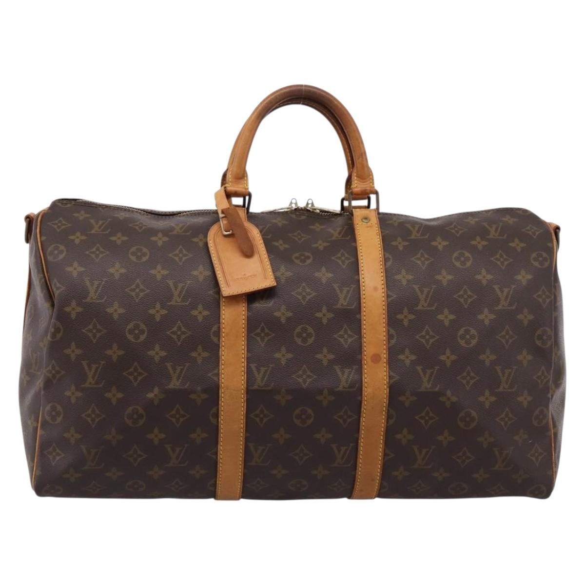 LOUIS VUITTON Monogram Keepall Bandouliere 50 Boston Bag M41416 LV Auth 205183
