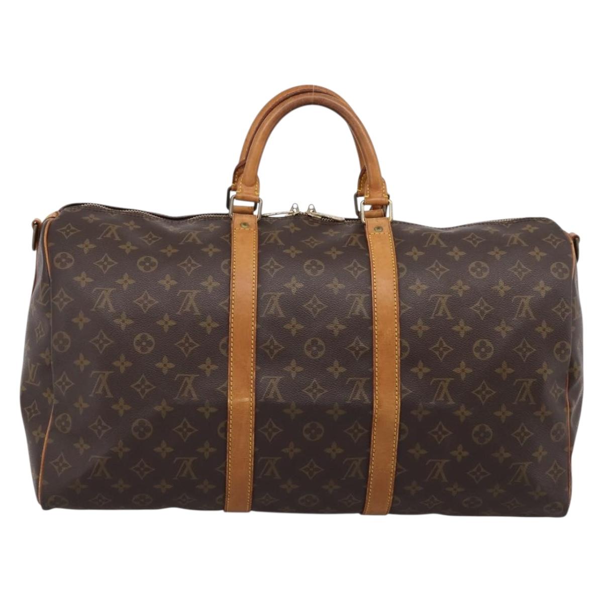 LOUIS VUITTON Monogram Keepall Bandouliere 50 Boston Bag M41416 LV Auth 205183
