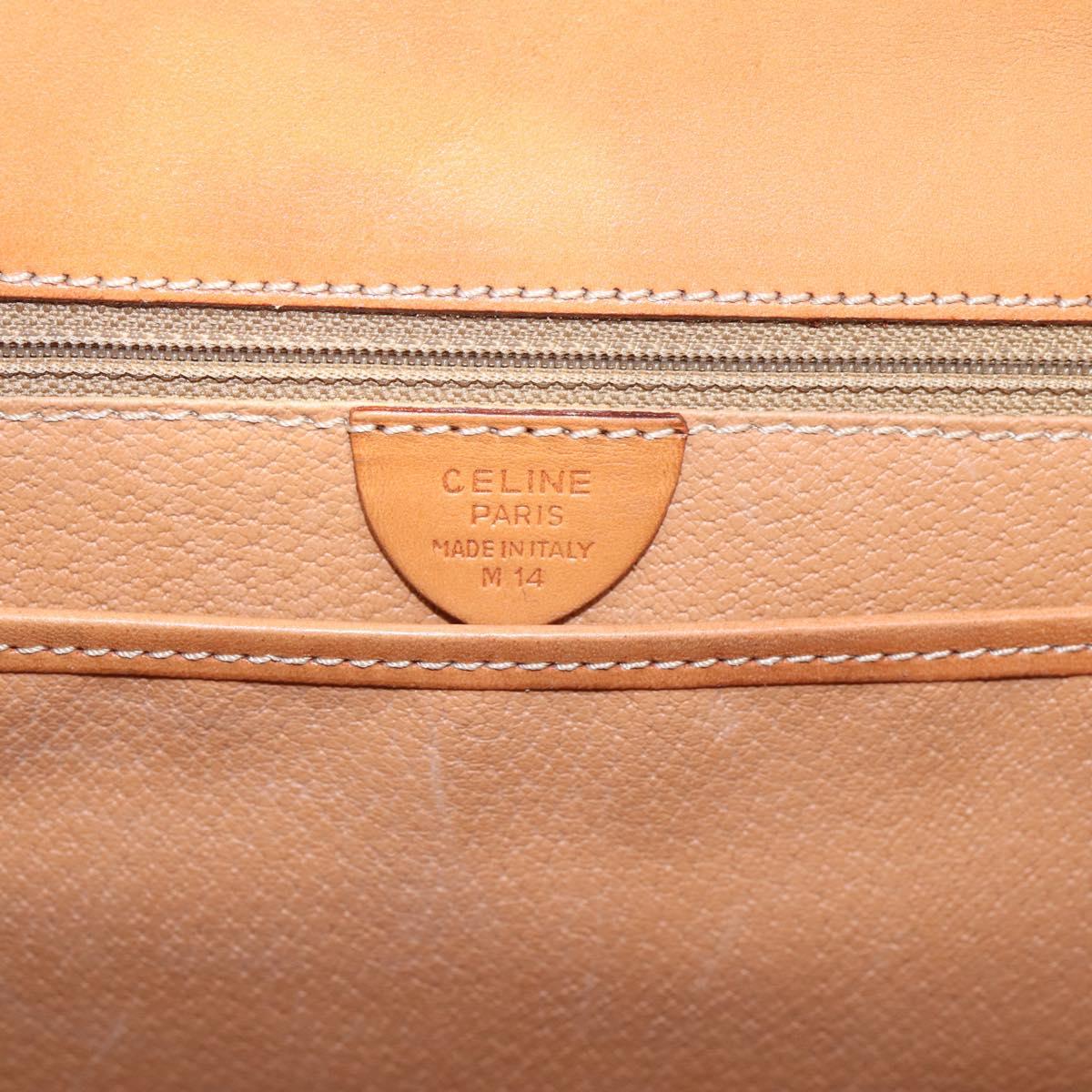 CELINE Macadam Canvas Hand Bag PVC Leather Brown Gold Auth 205190V