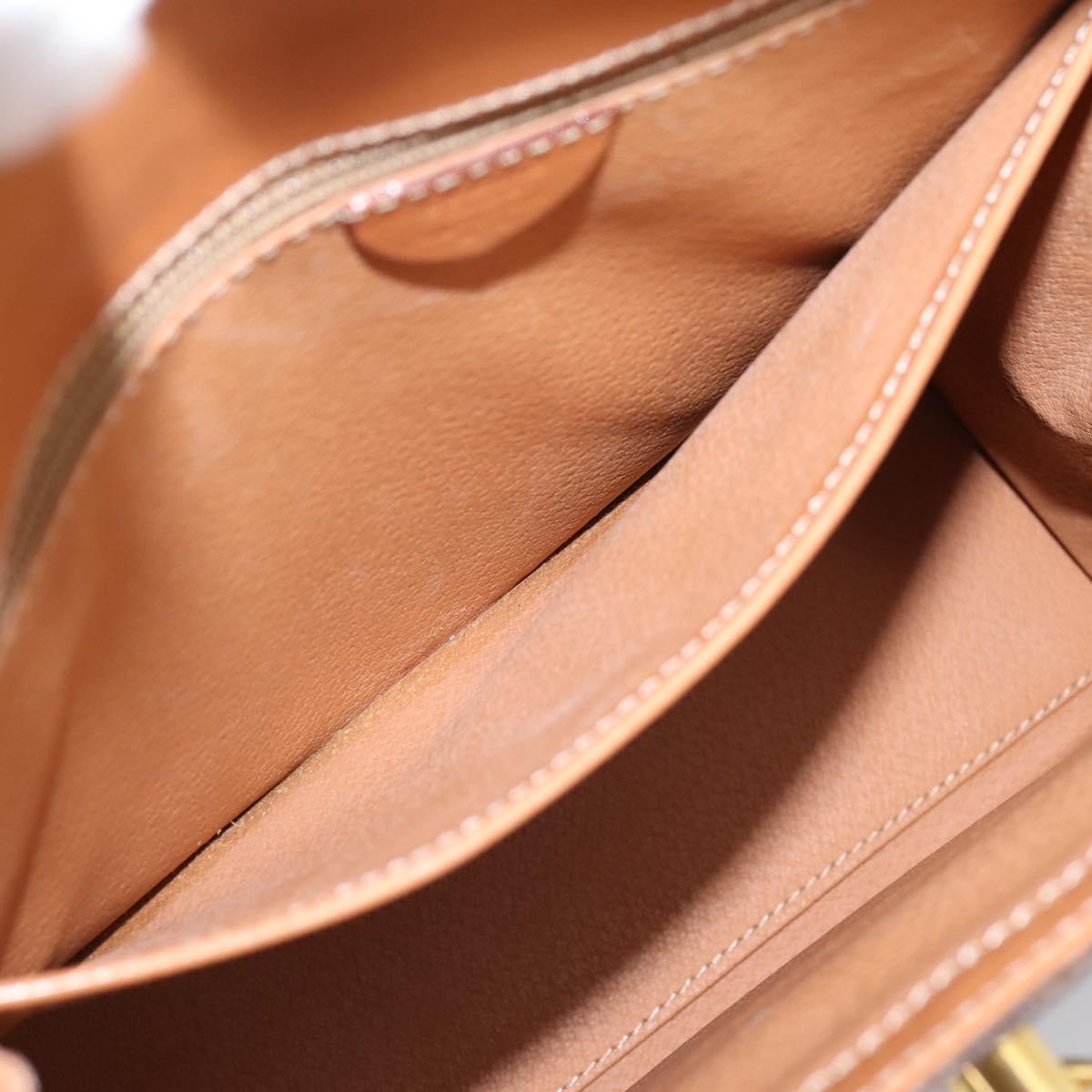 CELINE Macadam Canvas Hand Bag PVC Leather Brown Gold Auth 205190V