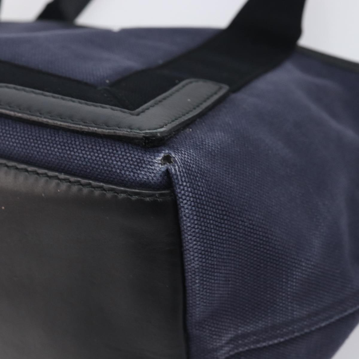 Balenciaga Navy Cabas S Hand Bag Canvas Navy Silver 339933 Auth 205192
