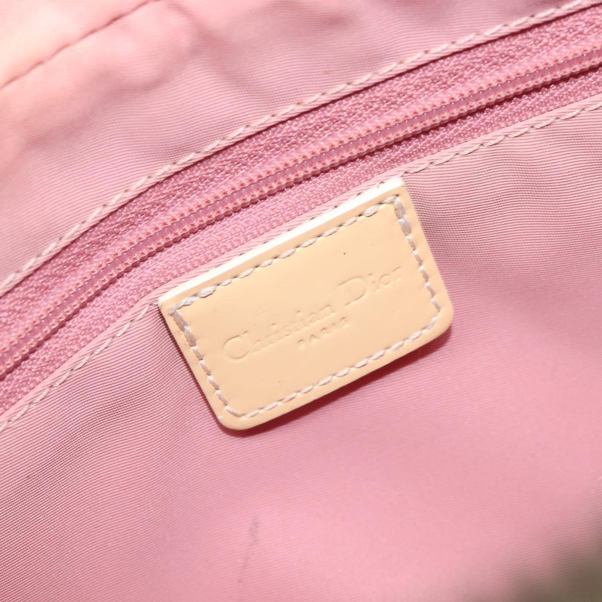 Christian Dior Trotter Canvas Shoulder Bag PVC Pink Silver Auth 205193