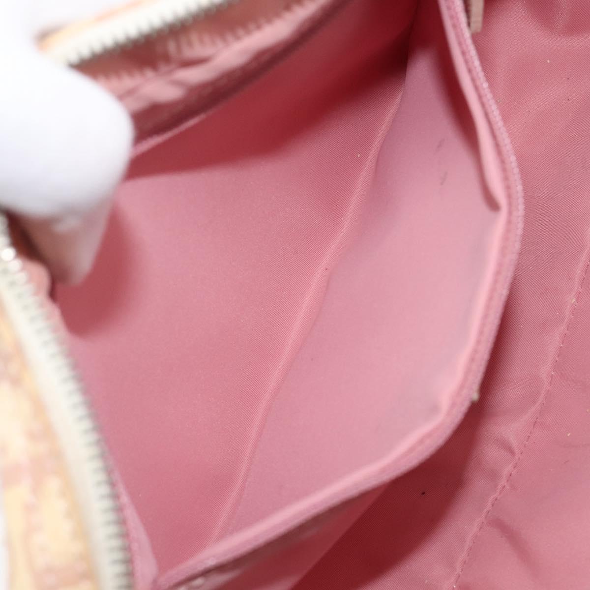 Christian Dior Trotter Canvas Shoulder Bag PVC Pink Silver Auth 205193