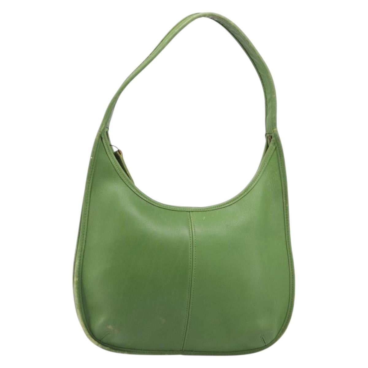 Coach Shoulder Bag Leather Green Auth 205195A