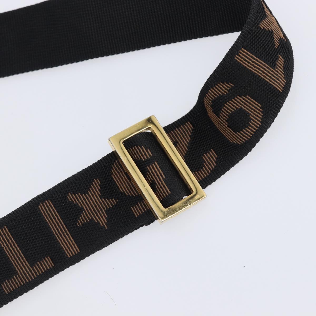 FENDI Backpack Nylon Black Gold Auth 205202A