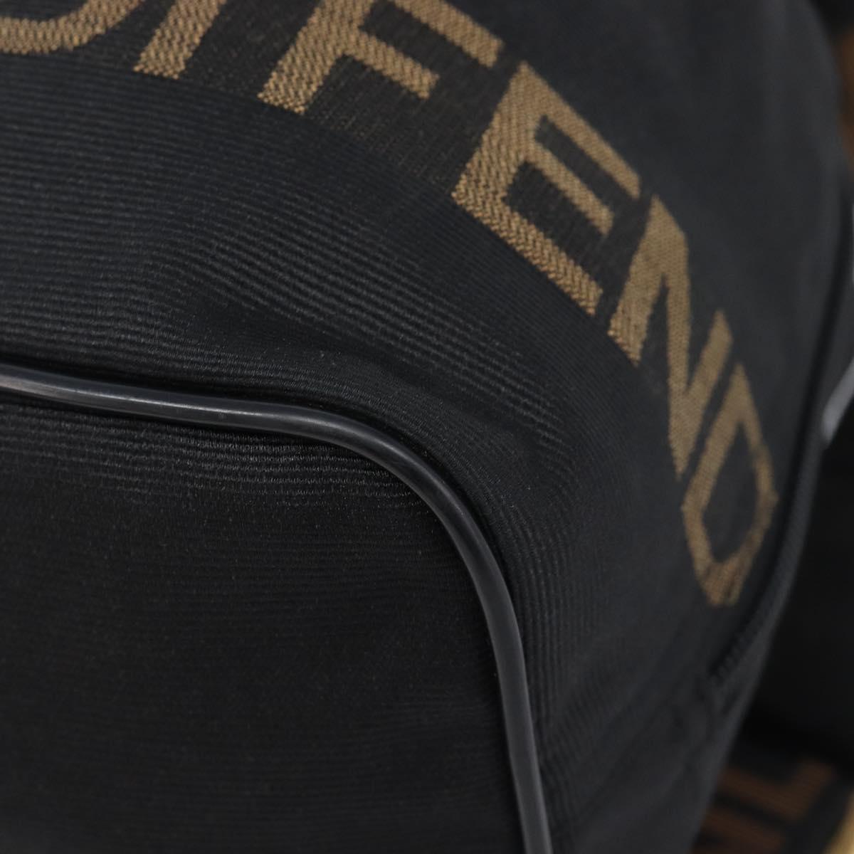 FENDI Backpack Nylon Black Gold Auth 205202A