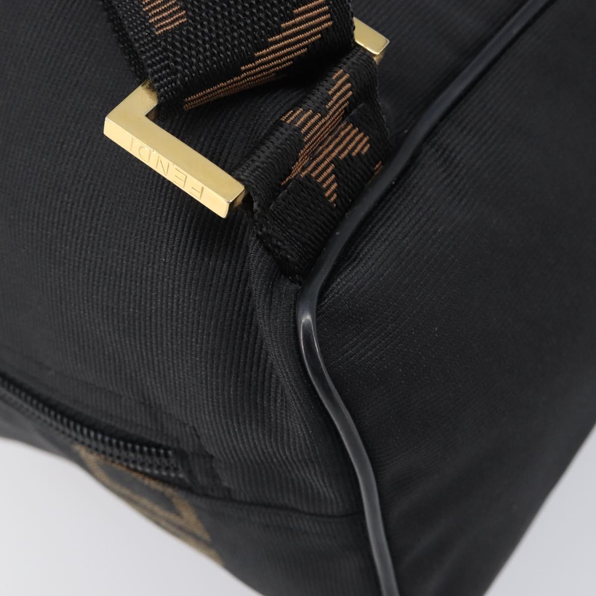 FENDI Backpack Nylon Black Gold Auth 205202A