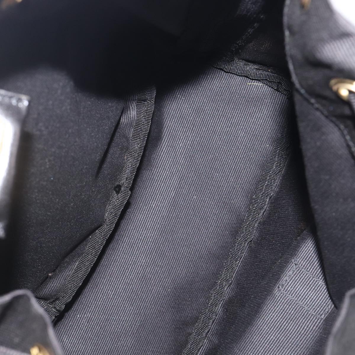 FENDI Backpack Nylon Black Gold Auth 205202A