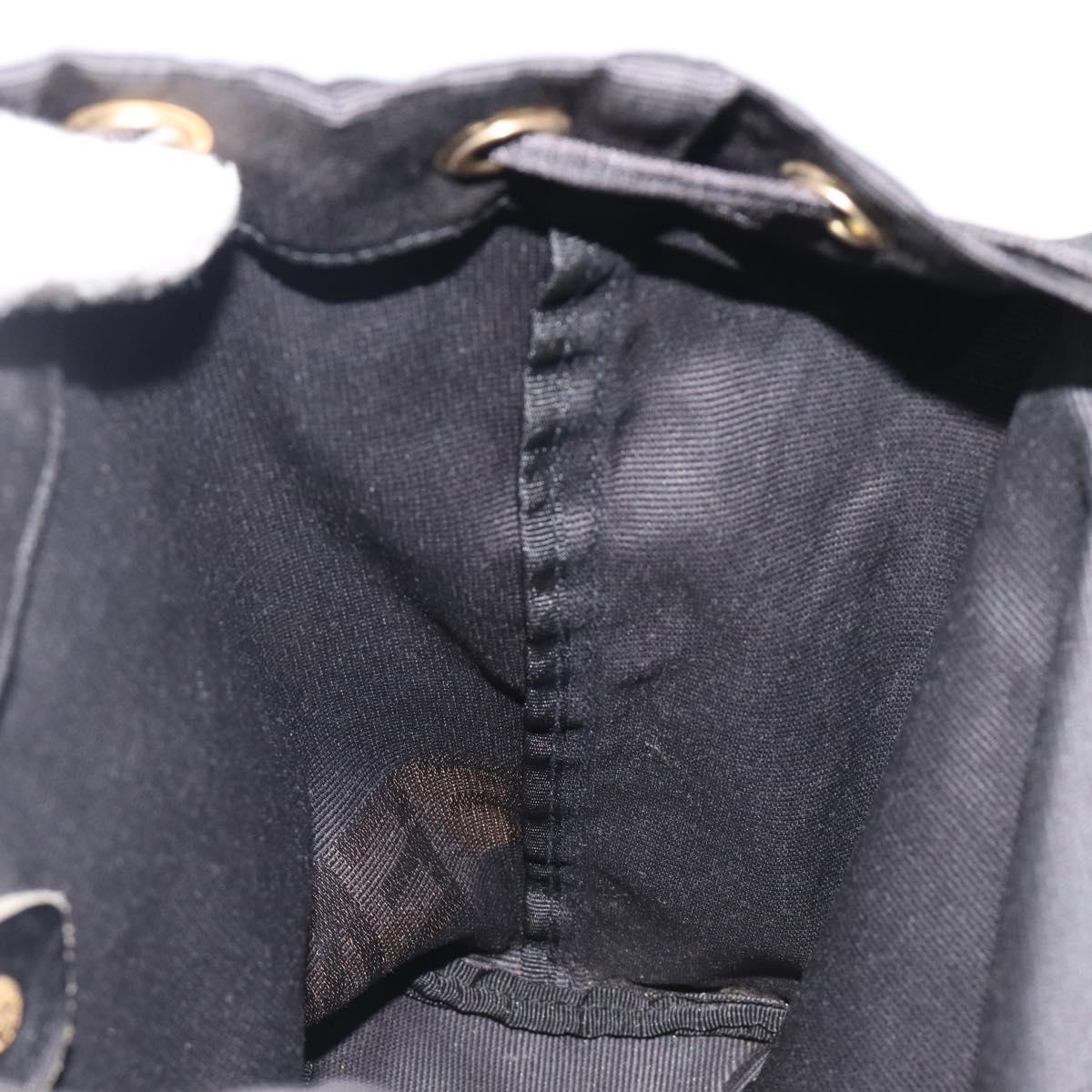 FENDI Backpack Nylon Black Gold Auth 205202A