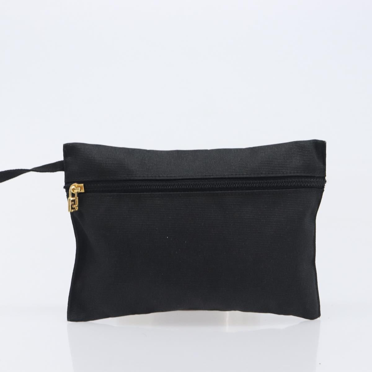 FENDI Backpack Nylon Black Gold Auth 205202A