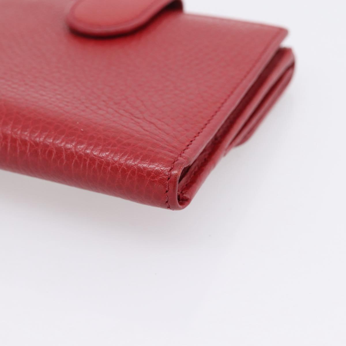 GUCCI Interlocking Bifold Wallet Leather Red Gold Beige 615525 Auth 205205V