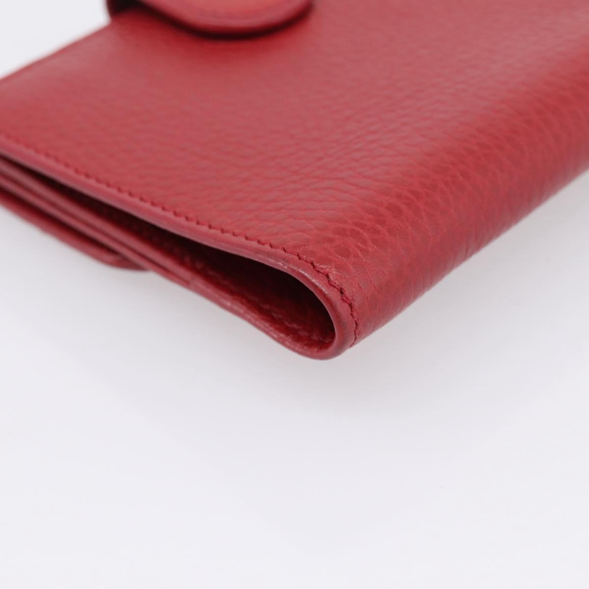 GUCCI Interlocking Bifold Wallet Leather Red Gold Beige 615525 Auth 205205V