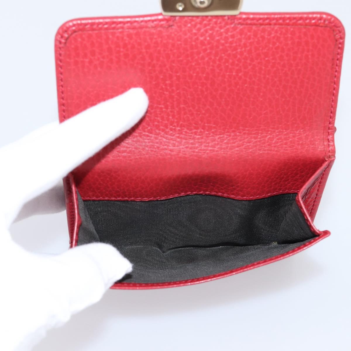 GUCCI Interlocking Bifold Wallet Leather Red Gold Beige 615525 Auth 205205V
