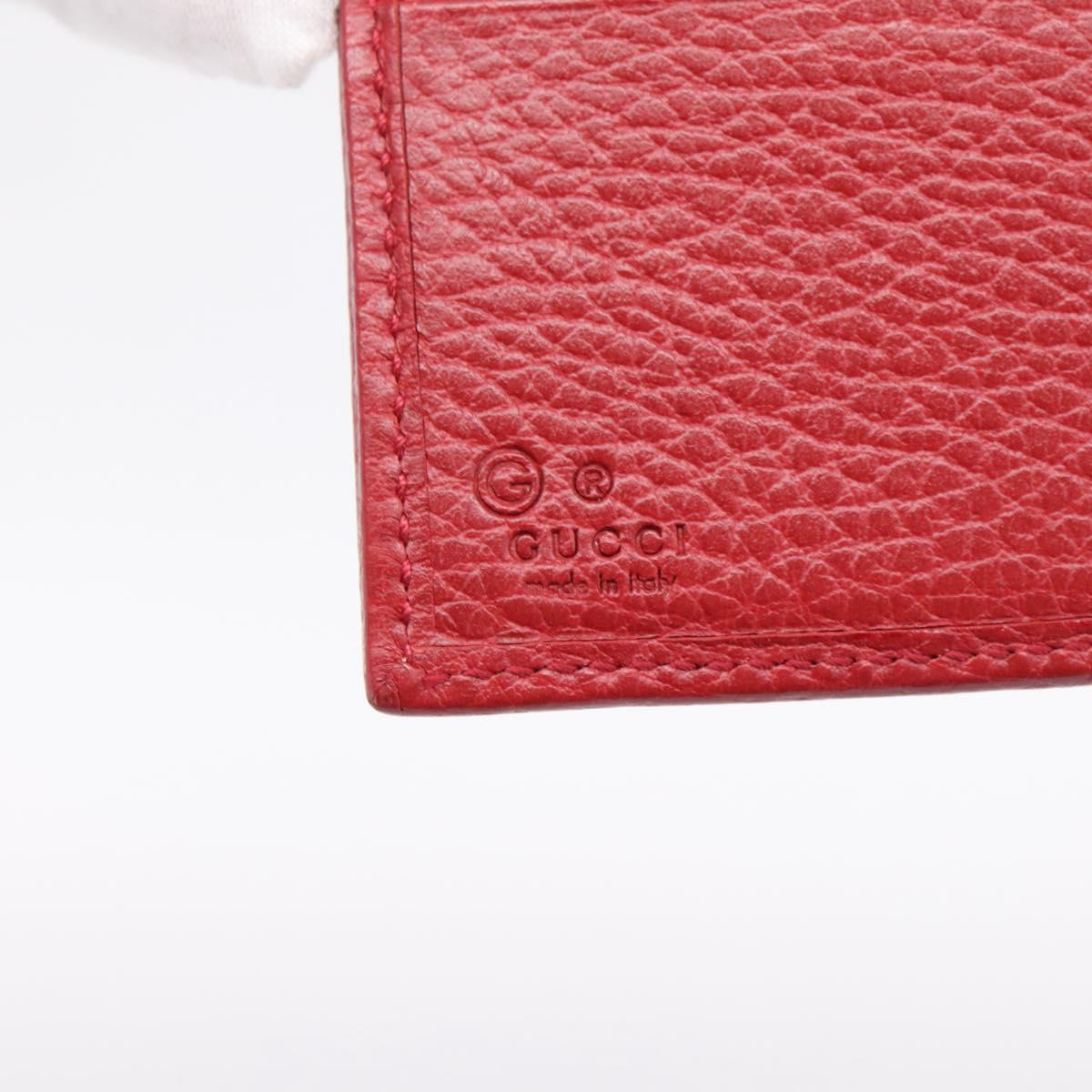 GUCCI Interlocking Bifold Wallet Leather Red Gold Beige 615525 Auth 205205V