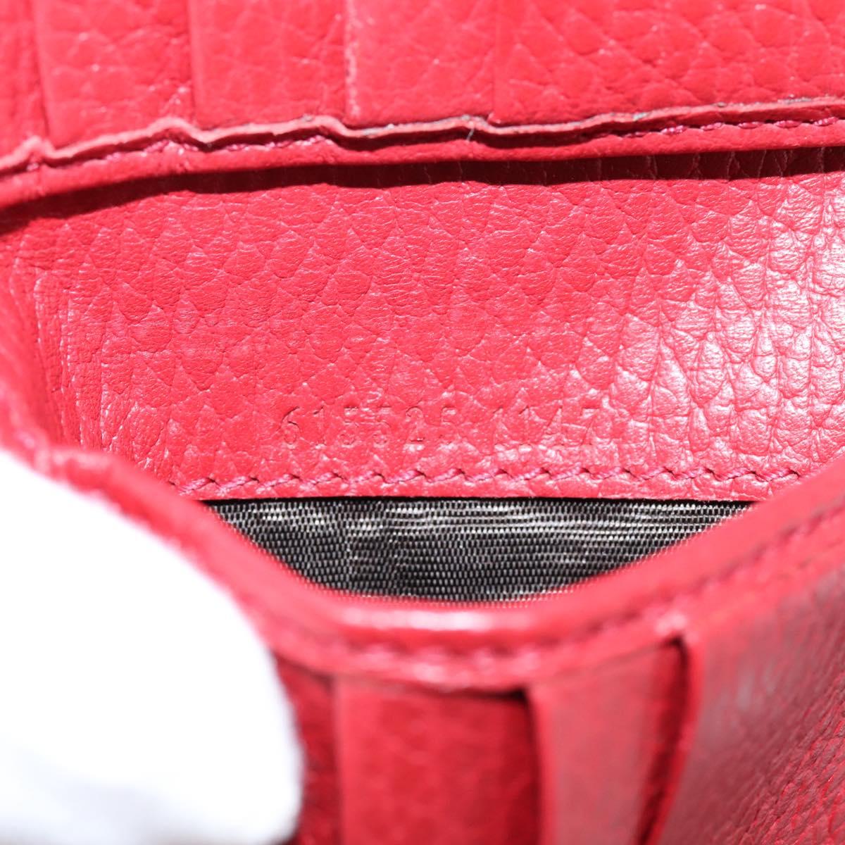 GUCCI Interlocking Bifold Wallet Leather Red Gold Beige 615525 Auth 205205V