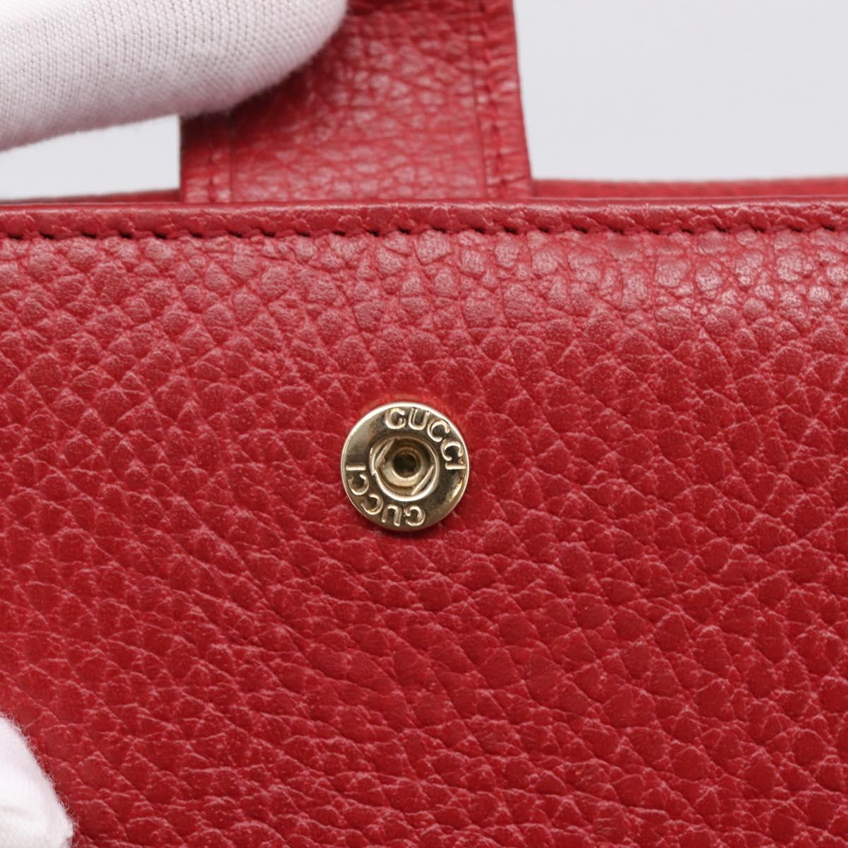 GUCCI Interlocking Bifold Wallet Leather Red Gold Beige 615525 Auth 205205V