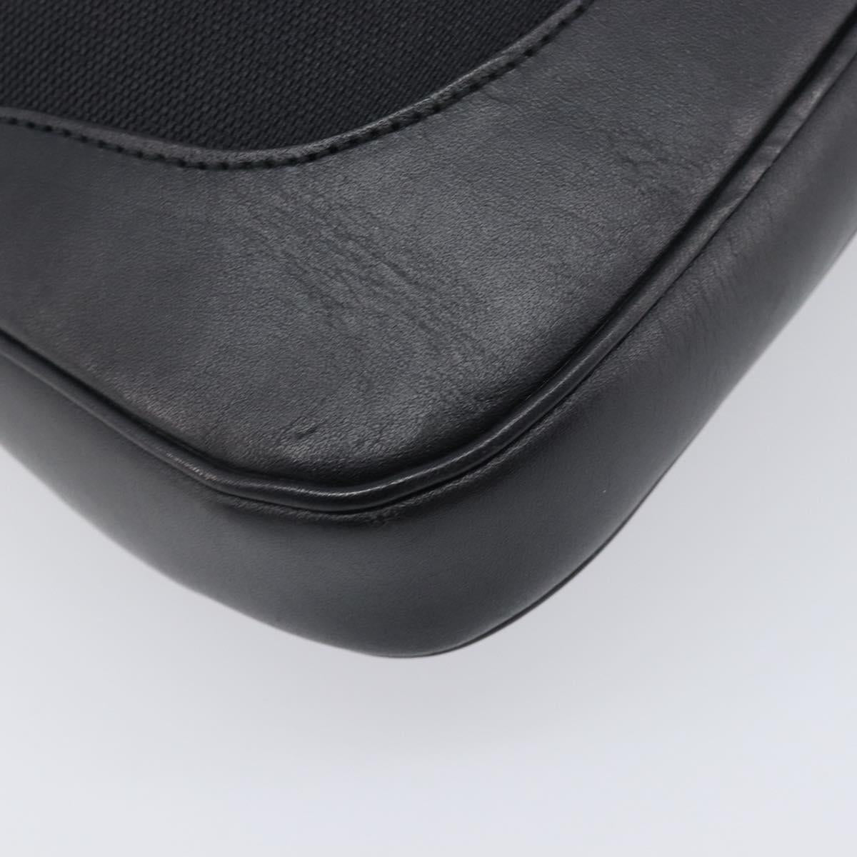GUCCI Jackie Shoulder Bag Canvas Black Silver 001 3306 Auth 205219V