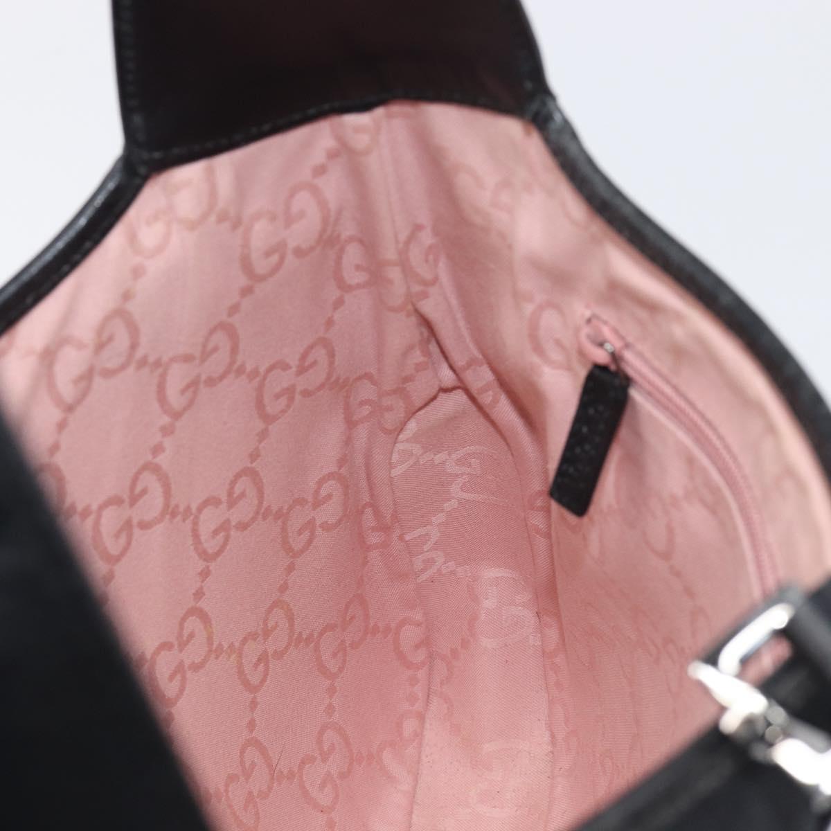 GUCCI Jackie Shoulder Bag Canvas Black Silver 001 3306 Auth 205219V