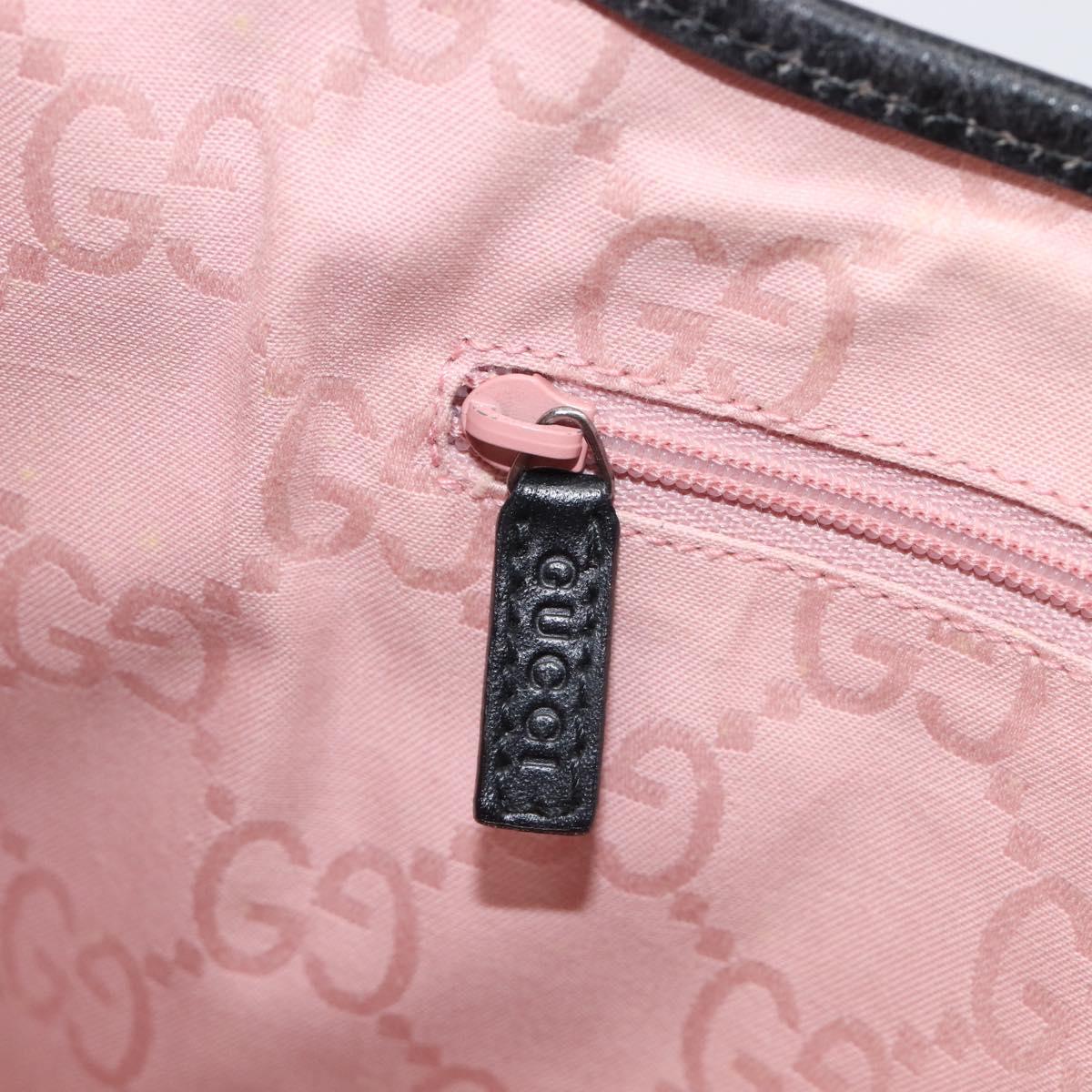 GUCCI Jackie Shoulder Bag Canvas Black Silver 001 3306 Auth 205219V