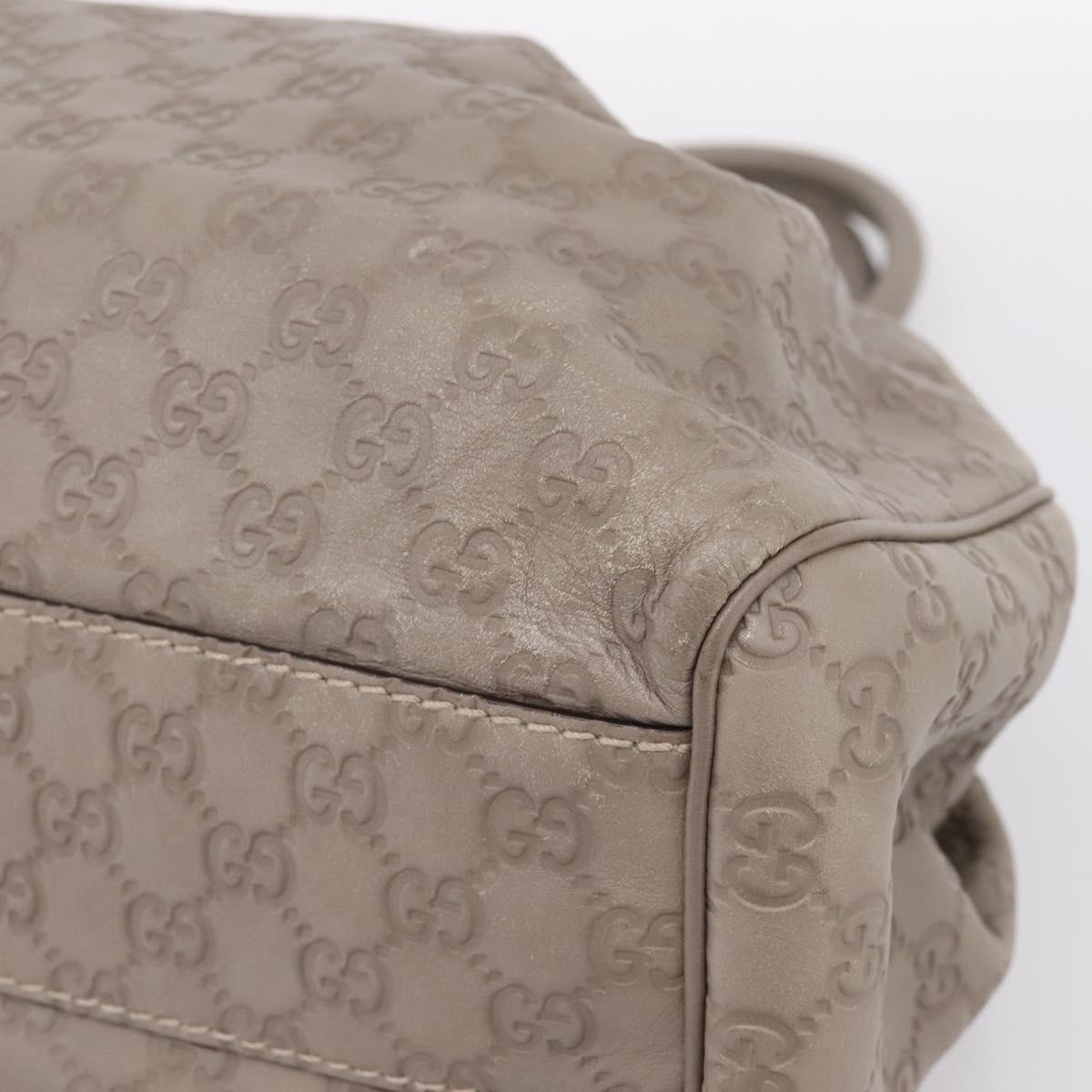 GUCCI GG Canvas Guccissima Tote Bag Leather Gray Gold 211944 Auth 205229V