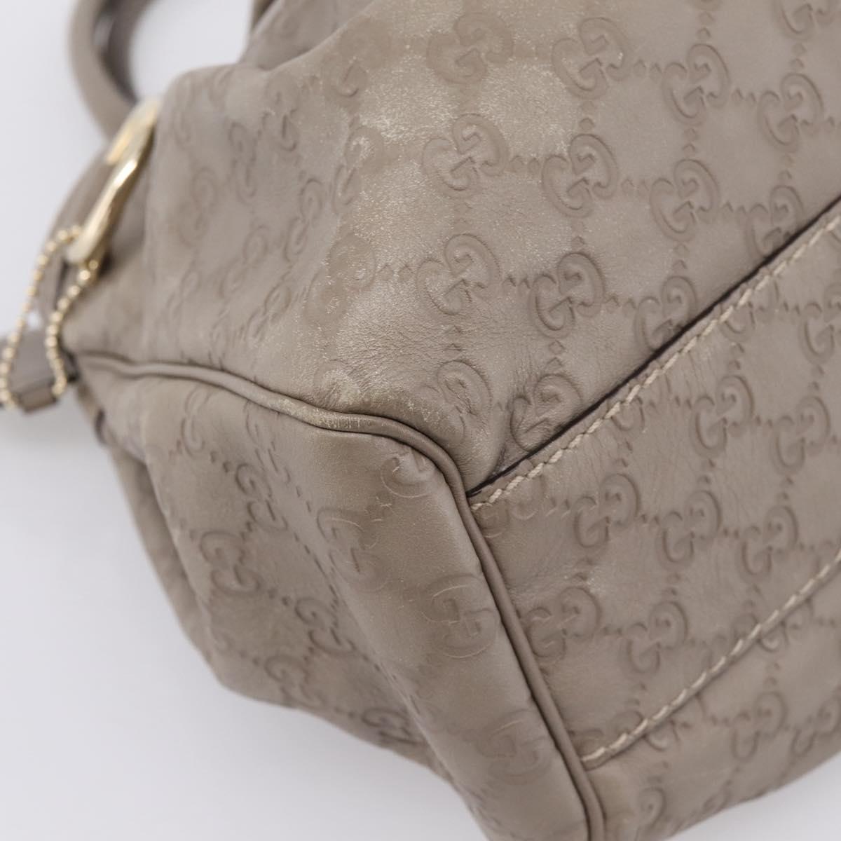 GUCCI GG Canvas Guccissima Tote Bag Leather Gray Gold 211944 Auth 205229V