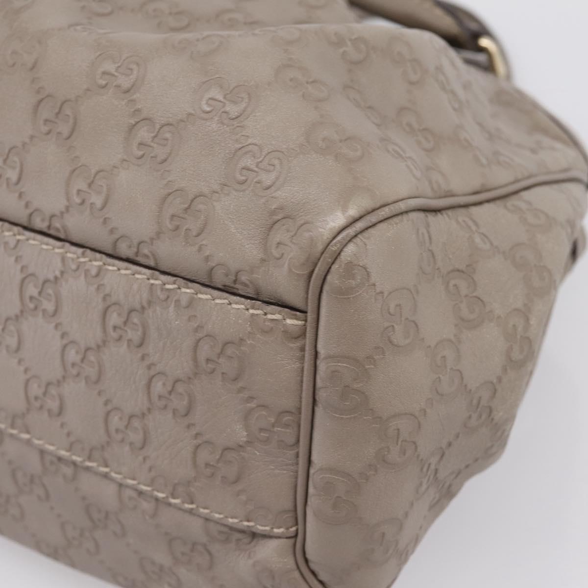 GUCCI GG Canvas Guccissima Tote Bag Leather Gray Gold 211944 Auth 205229V