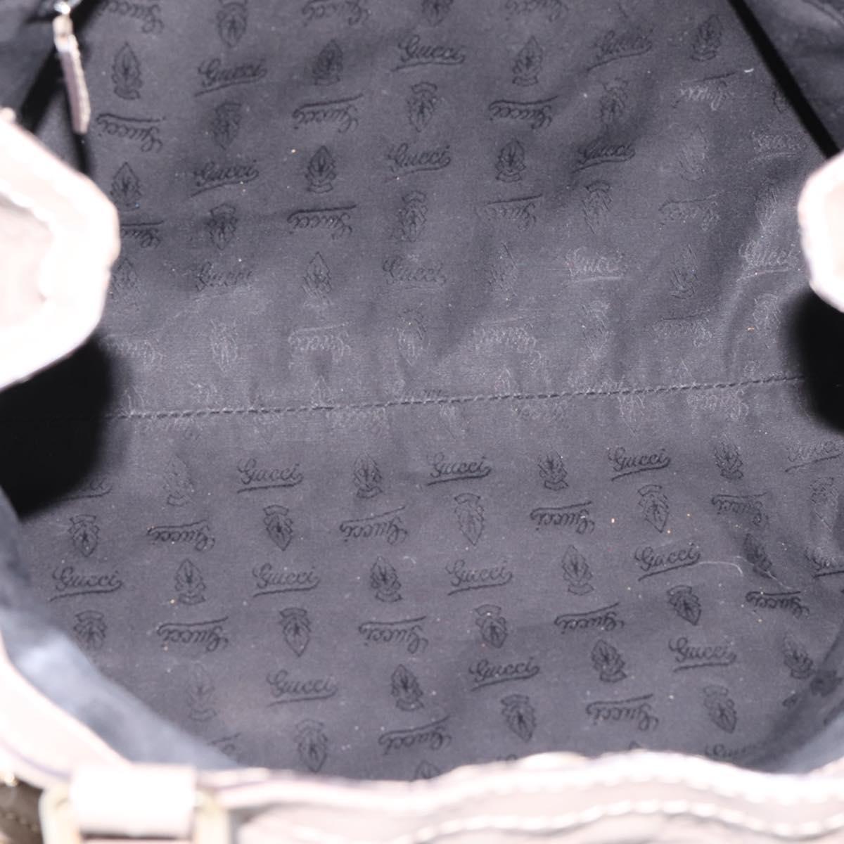 GUCCI GG Canvas Guccissima Tote Bag Leather Gray Gold 211944 Auth 205229V