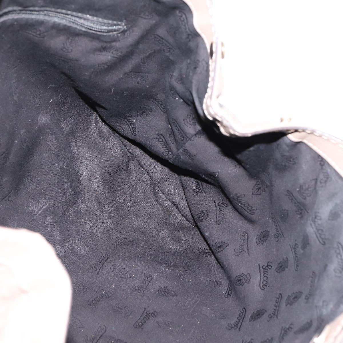 GUCCI GG Canvas Guccissima Tote Bag Leather Gray Gold 211944 Auth 205229V