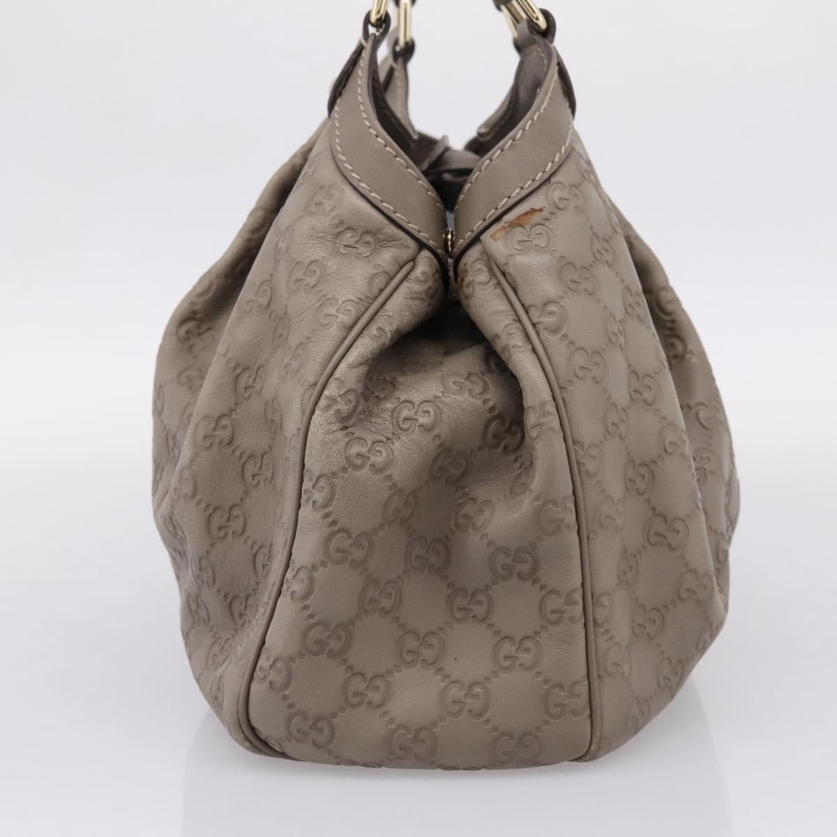 GUCCI GG Canvas Guccissima Tote Bag Leather Gray Gold 211944 Auth 205229V