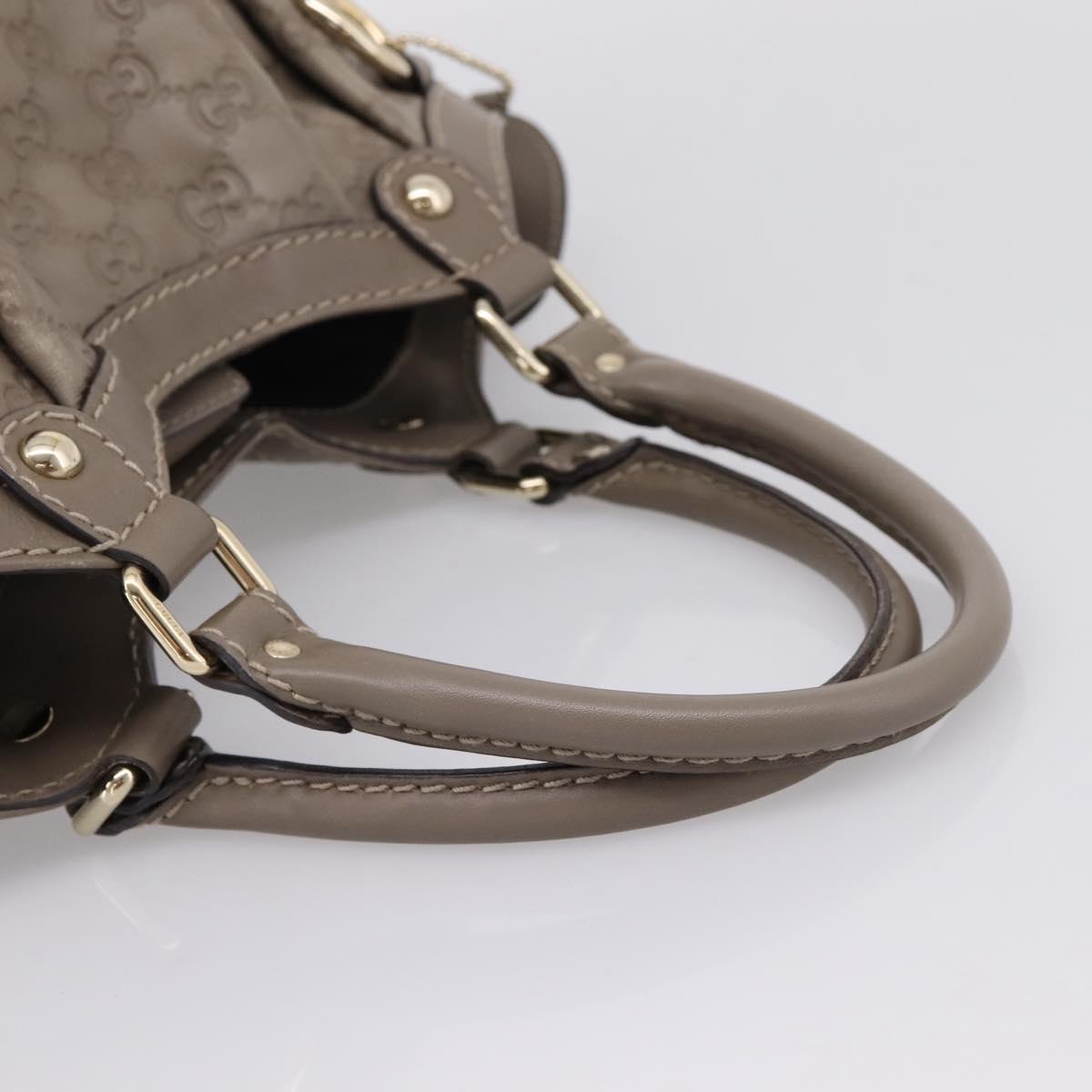 GUCCI GG Canvas Guccissima Tote Bag Leather Gray Gold 211944 Auth 205229V