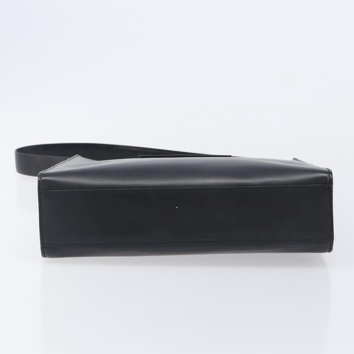 GUCCI Shoulder Bag Patent leather Black Silver Auth 205233